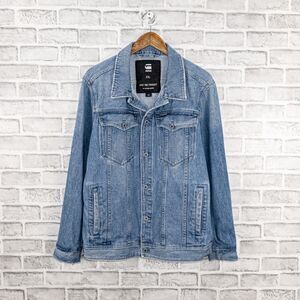 G STAR RAW Men's Trucker Denim Jacket Size Slim 2XL blue Medium wash